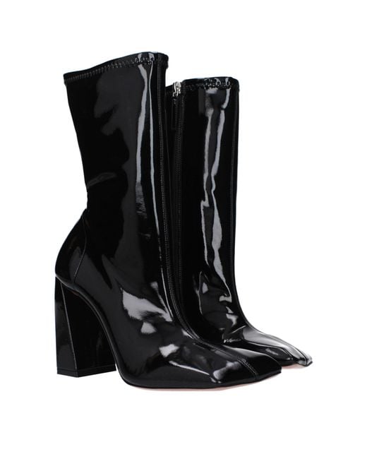 AMINA MUADDI Black Stivaletti Marine Donna Tessuto Nero