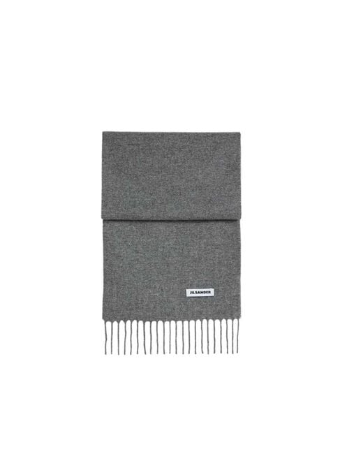 Jil Sander Gray Small Wool Scarf
