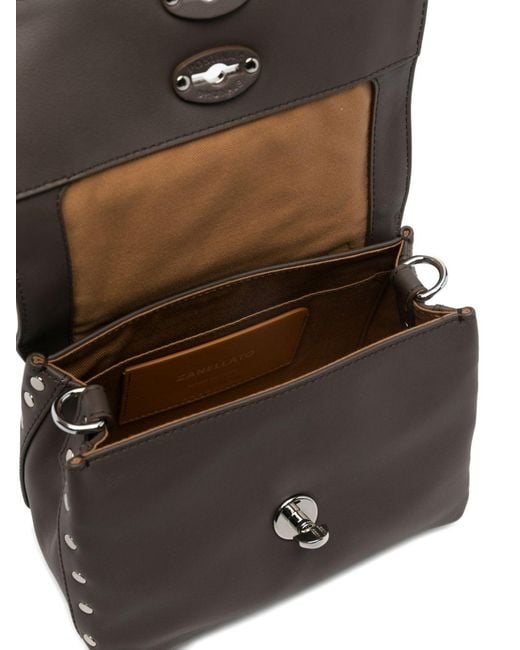 Zanellato Black Postina Saeta Baby Leather Handbag