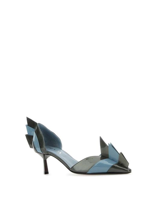 Prada Multicolor Two-Tone Leather Pumps