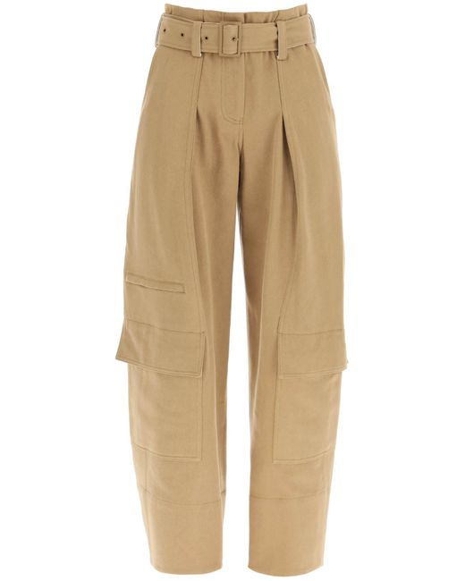 Pantalon de chargement bas classique avec ceinture assortie Low Classic en coloris Natural