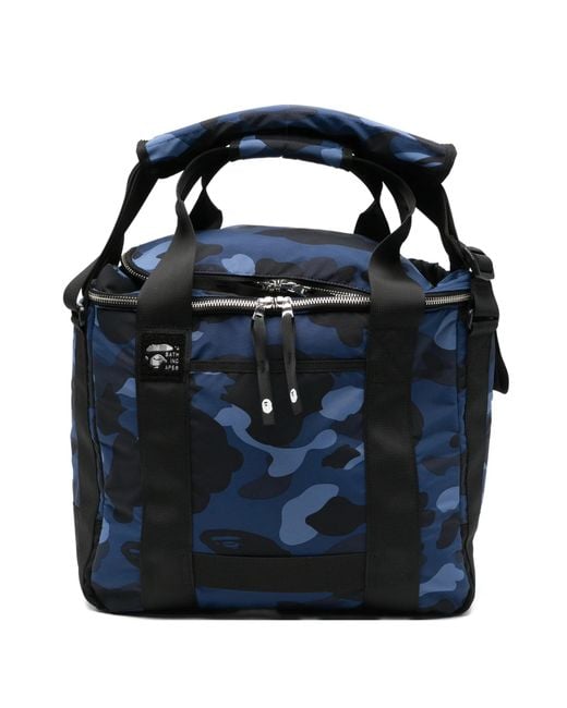A Bathing Ape Blue Color Camo Records Bag M