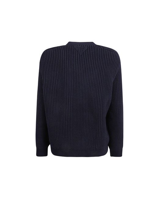 Prada Blue Cotton Cardigan