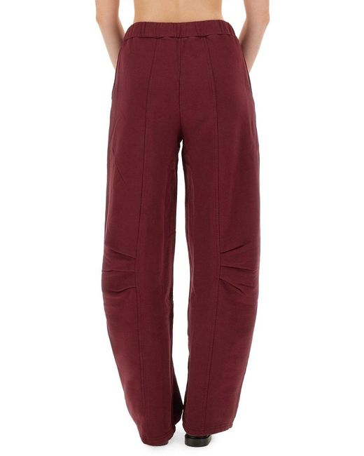 ROTATE BIRGER CHRISTENSEN Red Sports Pants "Terry Back