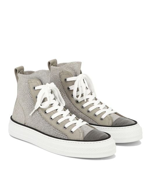 Brunello Cucinelli Gebreide Sneakers in het Gray