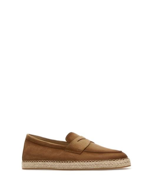 Santoni Brown Suede Carlo Espadrilles