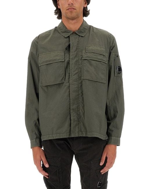 C P Company Green Shirt With Logo for men
