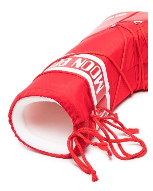 Moon Boot Red Icon Nylon Snow Boots