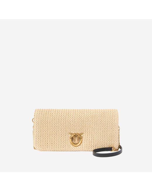 Pinko Natural Basttasche mit Logo