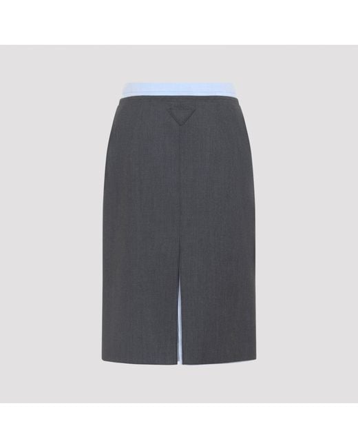 Prada Wollen Rok in het Gray