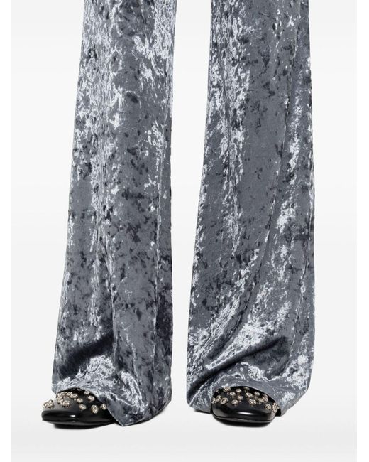 Forte_forte Gray Velvet High-waisted Trousers