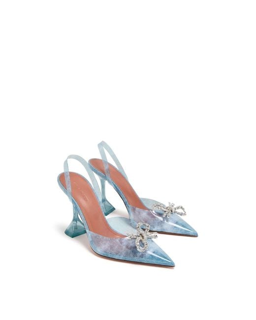 AMINA MUADDI Blue 95Mm Rosie Glass Pumps