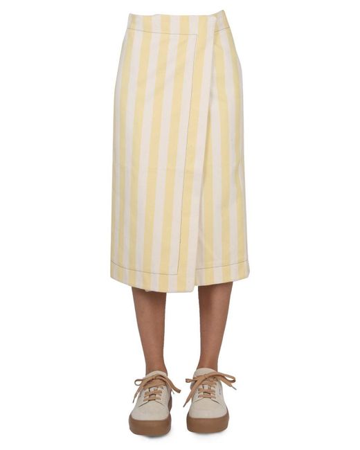 Sunnei Natural Striped Pattern Skirt