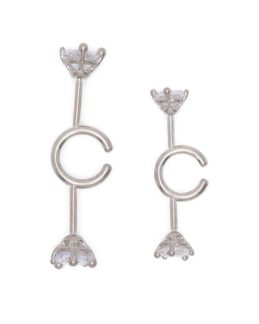 Panconesi White Diamanti Spina Ear Cuffs