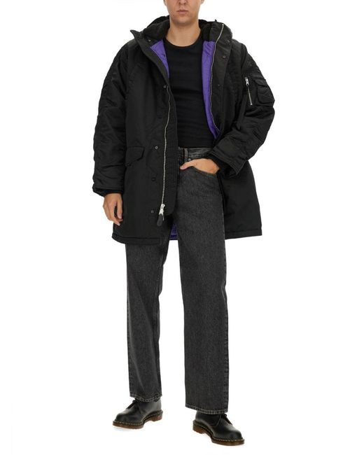 Alpha Industries Black Long Bomber Jacket "N-3B"