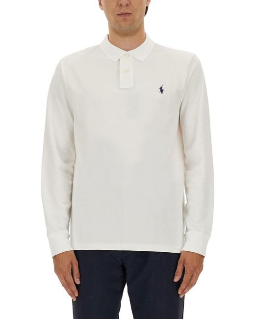 Polo Ralph Lauren White Shirt Collar Polo for men
