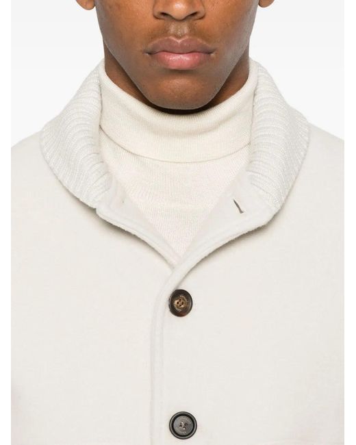 Eleventy White Geknöpfte Jacke
