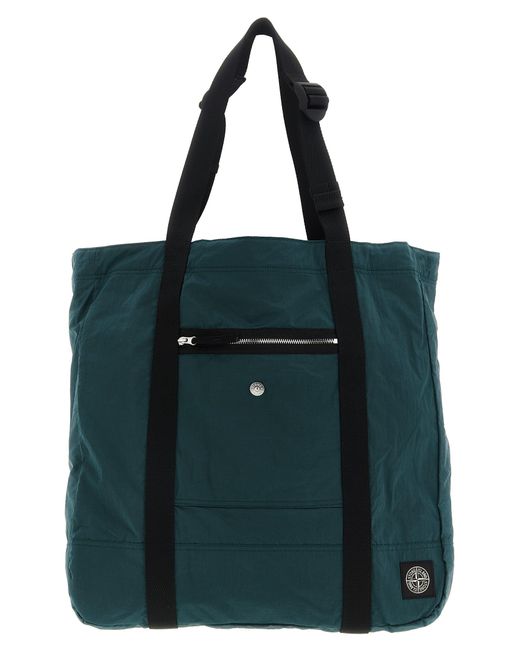 Bolso shopping con parche del logo de Stone Island de hombre de color Green
