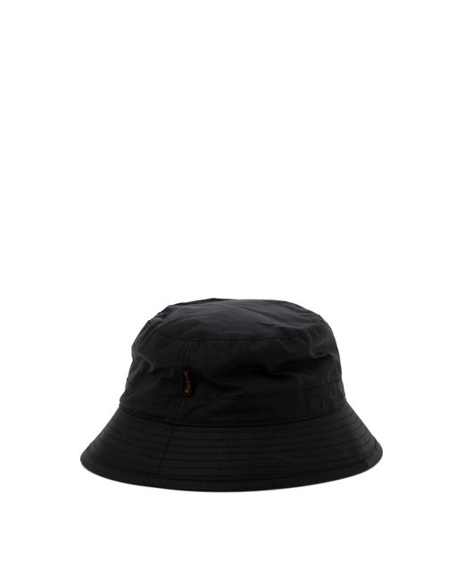 Barbour Black "Wax Sports" Bucket Hat for men