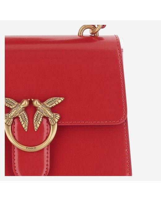 Pinko Red Love One Top Handle Mini Light Bag