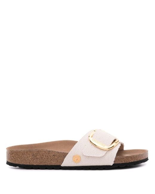 Birkenstock Madrid Canvas Slippers in het White