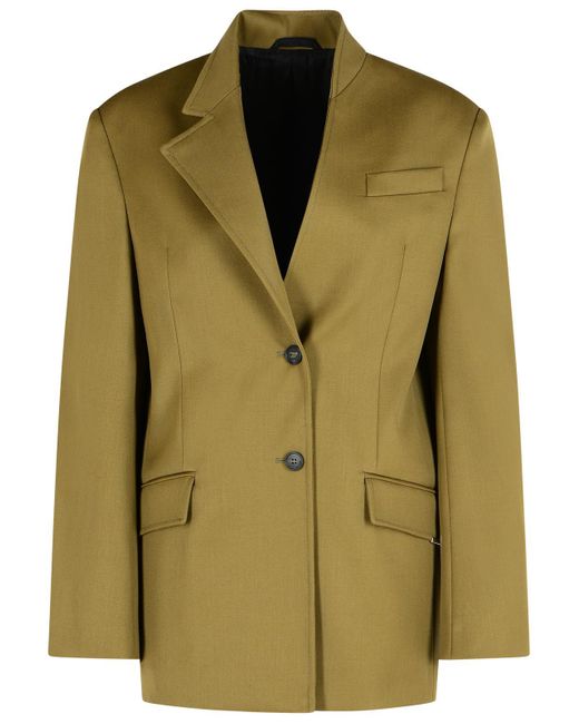 The Attico Attico Green Virgin Wolle Blazer