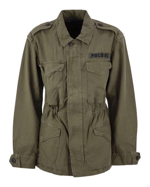 Polo Ralph Lauren Green Cotton Twill Military Jacket