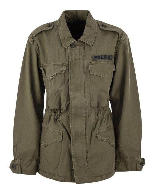 Polo Ralph Lauren Green Cotton Twill Military Jacket