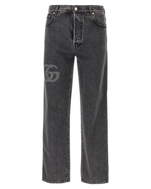 Gucci Gelaserte Doppel-G-Jeans in Gray für Herren