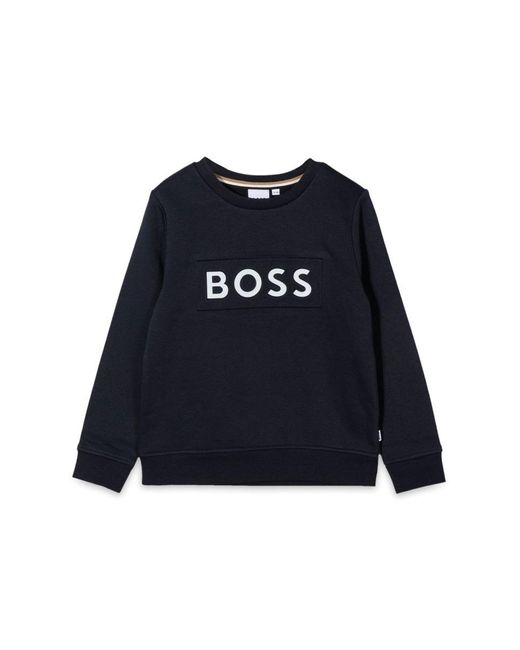 Boss Blue Logo Crewneck Sweatshirt