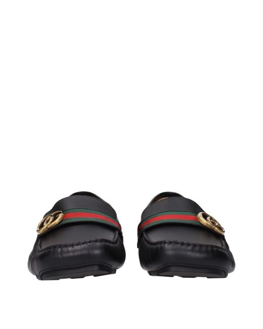 Gucci Black Mocassini Uomo Pelle Nero