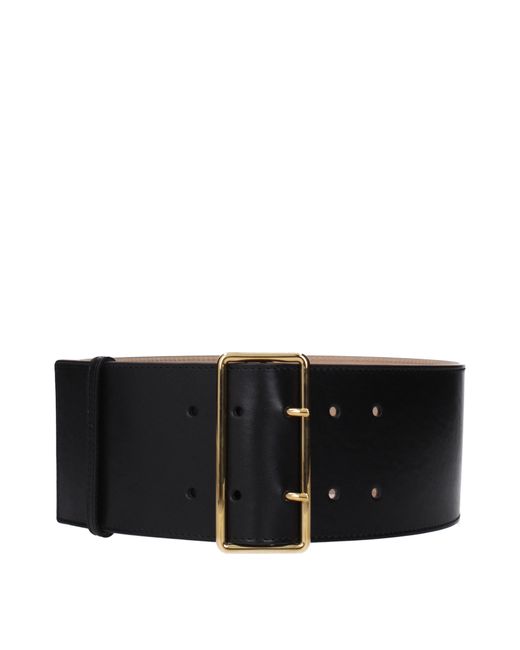 Alexander McQueen Black Frauen 's Ledergürtel schwarz