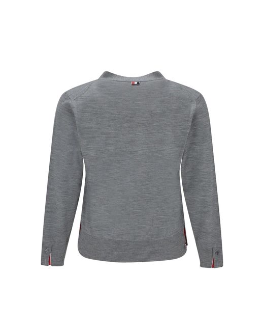 Thom Browne Gray Wool Cardigan for men