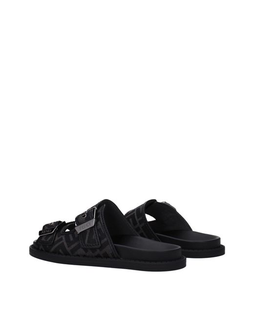 Fendi Black Slippers And Clogs Fabric