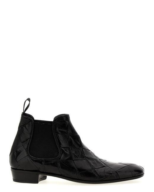 Lidfort Black Braided Leather Ankle Boots Boots And Ankle Boots for men