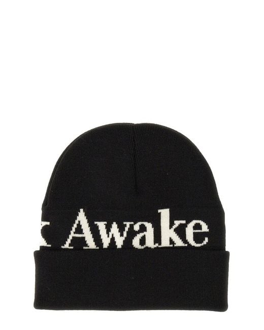 AWAKE NY Black Beanie Hat for men