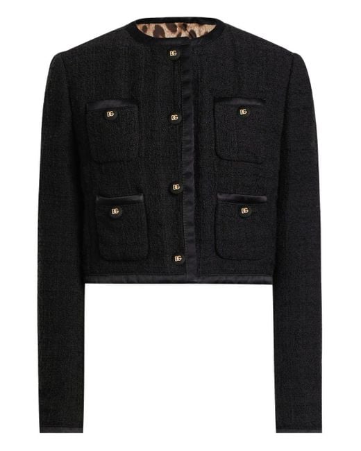 Dolce & Gabbana Black Jacke Dg Aus Einem Baumwollgemisch