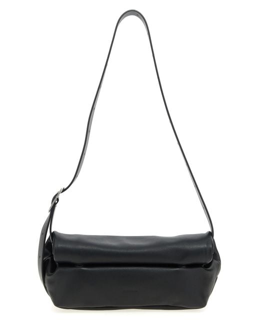 Jil Sander Black 'Rollup' Small Handbag