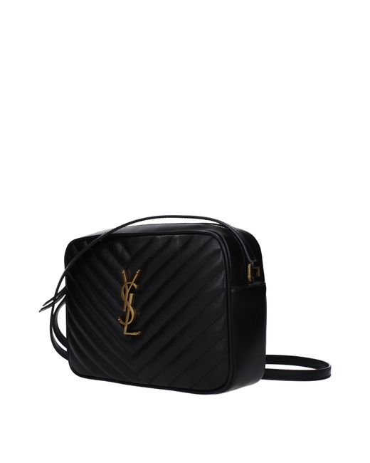 Saint Laurent Black Borse A Tracolla Lou Donna Pelle Nero