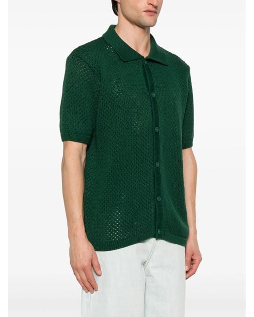 Arte' Green Crochet Shirt for men