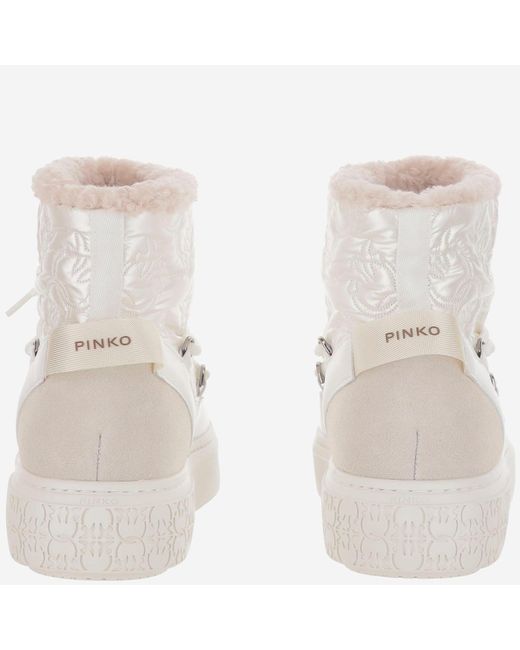 Pinko White Yoko 19 Quilted Ankle Boots