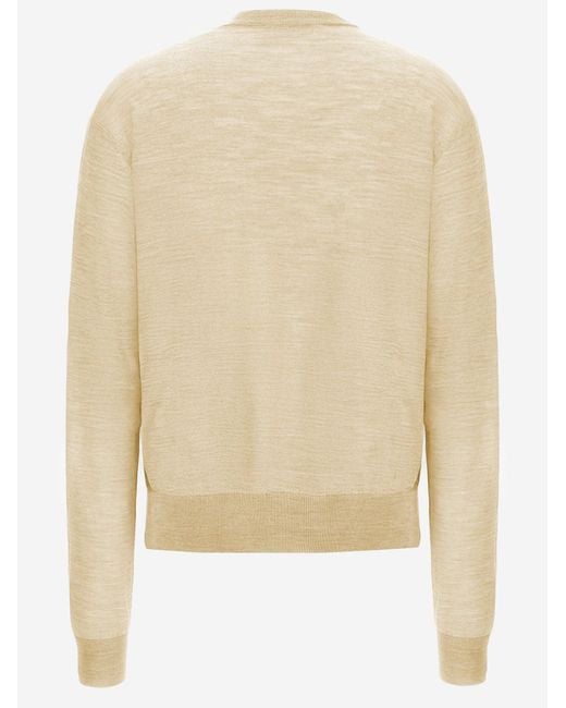 Jil Sander Natural Wool And Cashmere Blend Sweater