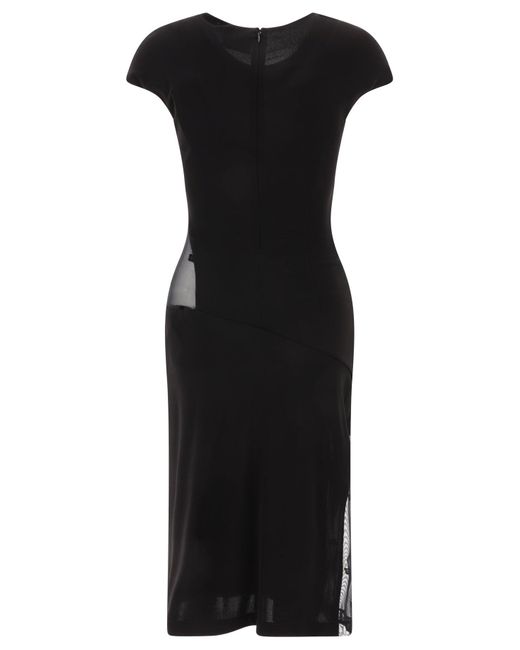 Givenchy Black Dress In Crepe And 4g Tulle