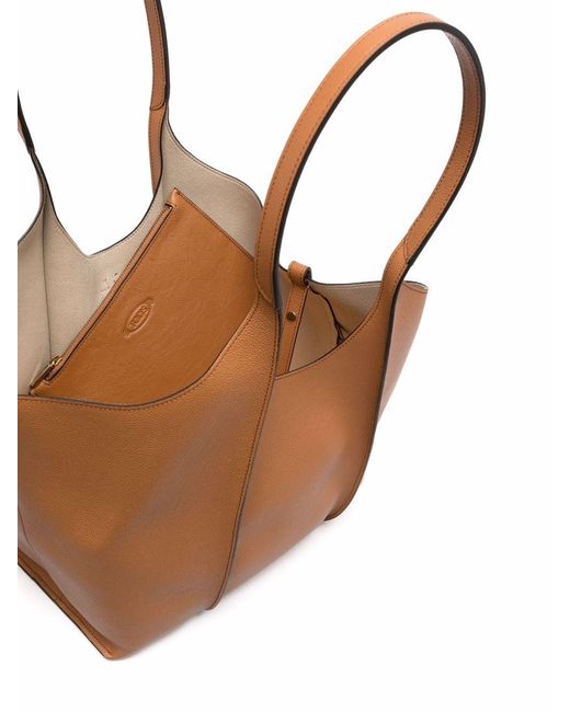 Tod's Brown T Timeless Mini Leather Tote Bag