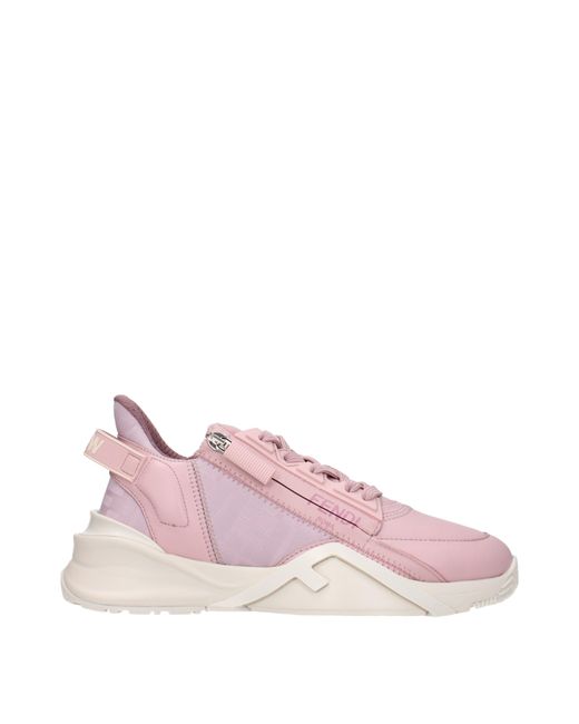 Fendi Pink Sneakers Flow Leather/Flora