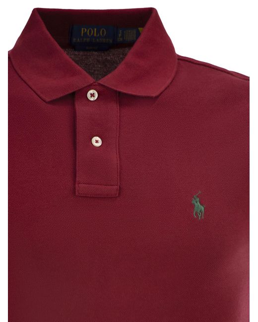 Polo Ralph Lauren Red Slim Fit Pique Polo Shirt for men