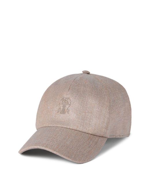 Brunello Cucinelli Gray Baseballkappe Mit Funkelndem Logo
