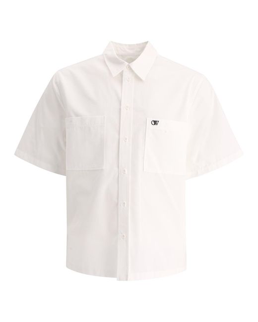 Off-White c/o Virgil Abloh Uit Wit Geborduurd Shirt in het White