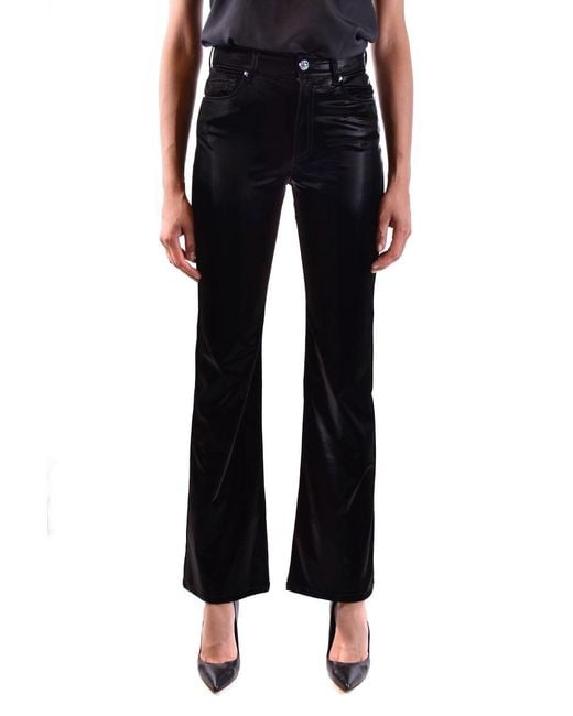 PAIGE Black Coated-Finish Jeans