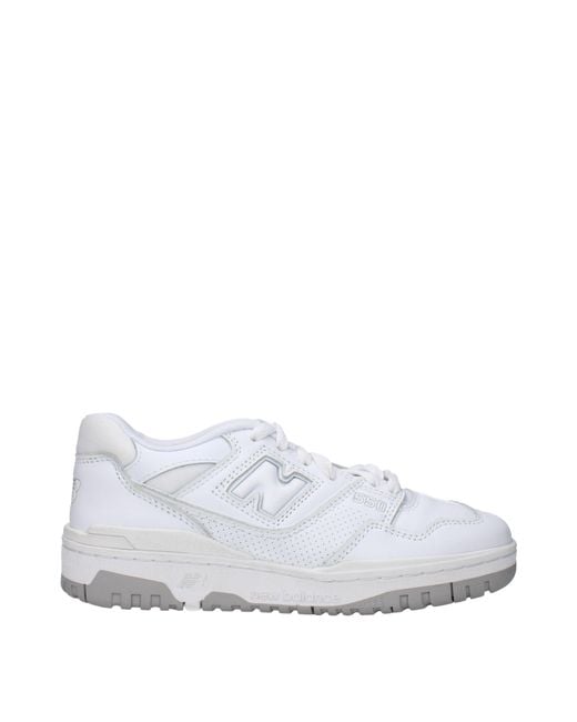 New Balance White Sneakers 550 Donna Pelle Bianco